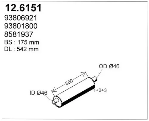 SILENZIATORE CENTRALE PER DAILY D 30.8 35.8 40.8