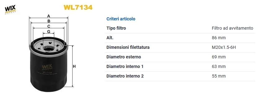 FILTRO OLIO per CITROEN MITSUBISHI PEUGEOT