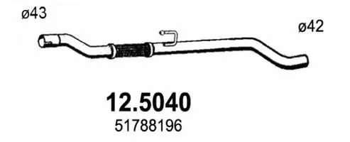 TUBO MARMITTA CENTRALE C/FLESSIBILE FIAT PANDA 169 1.2 NP.