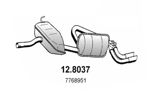 SILENZIATORE CENTRALE +POSTERIORE PER FIAT BARCHETTA 1.8 i 16V 5/95
