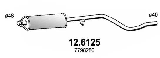 MARMITTA CENTRALE per FIAT PALIO 1.2 60 HP 06-2000