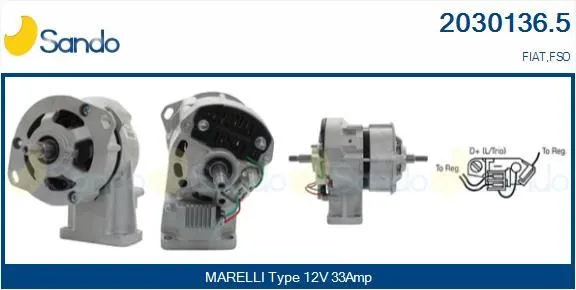 ALTERNATORE per FIAT 126 600 650