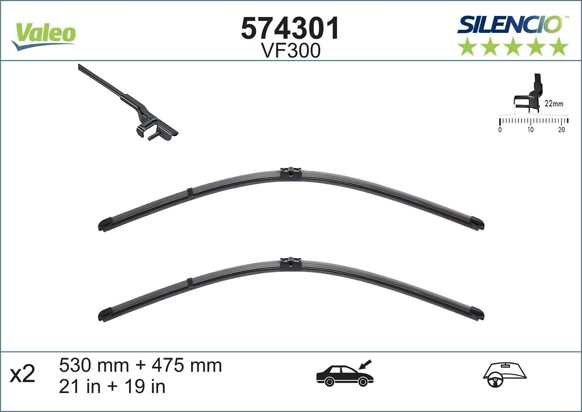 KIT SPAZZOLE TERGICRISTALLO FLAT per VW GOLF IV POLO IV