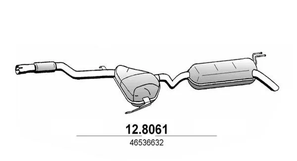 MARMITTA SILENZIATORE CENTRALE+POSTERIORE PER  FIAT BRAVA/O 12i 16V 11/98