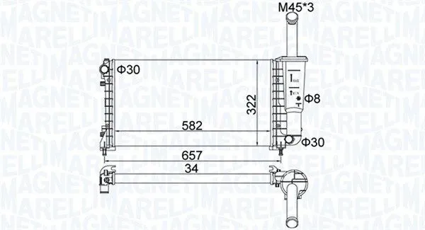 RADIATORE RAFFREDDAMENTO per FIAT IDEA e LANCIA MUSA 1.4