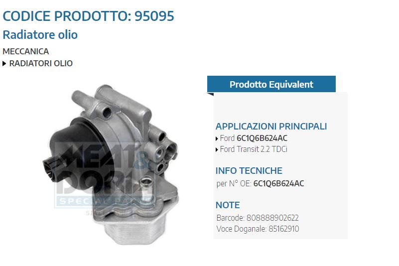 Radiatore olio Ford Transit 2.2 TDCi