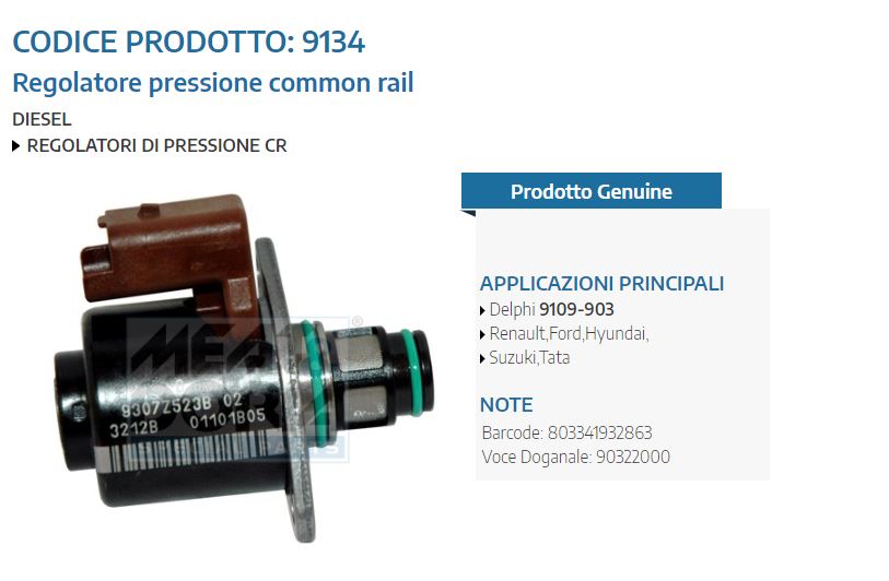 Regolatore pressione common rail Renault,Ford,Hyun