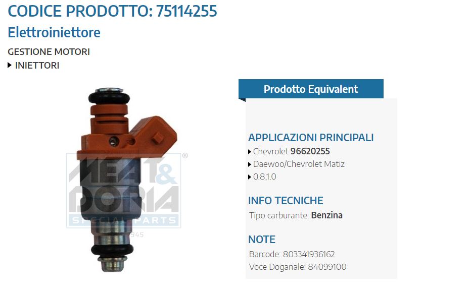 Elettroiniettore Daewoo/Chevrolet Matiz