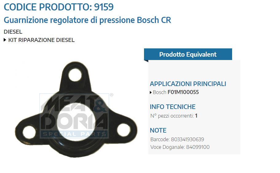 Guarnizione regolatore di pressione Bosch CR