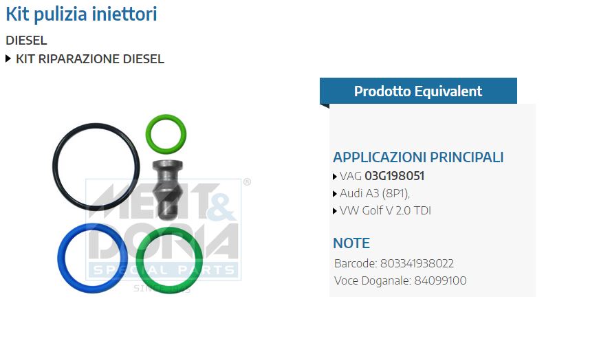 Kit pulizia iniettori Audi A3 (8P1),