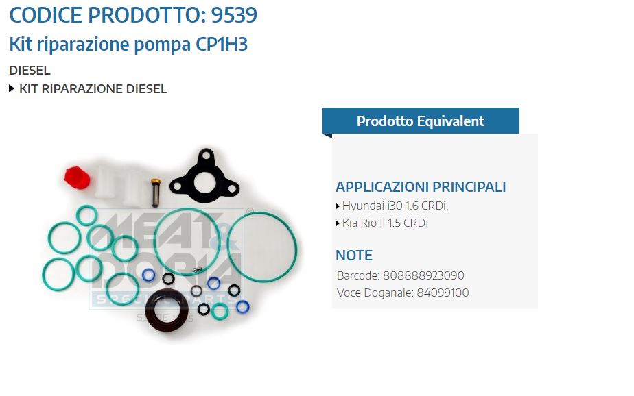 Kit riparazione pompa CP1H3 Hyundai i30 1.6 CRDi,