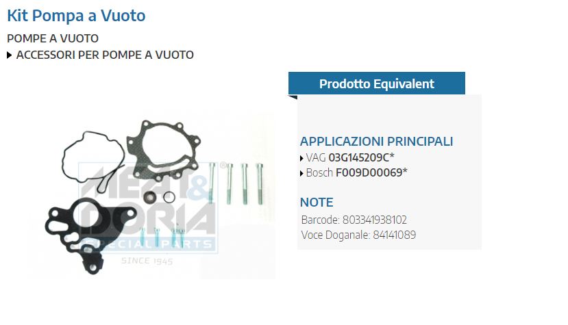 Kit Pompa a Vuoto