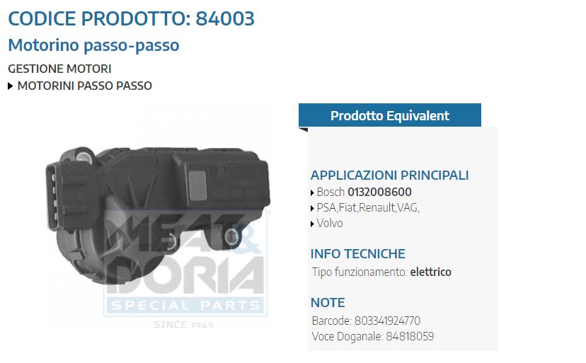 Motorino passo-passo PSA,Fiat,Renault,VAG,