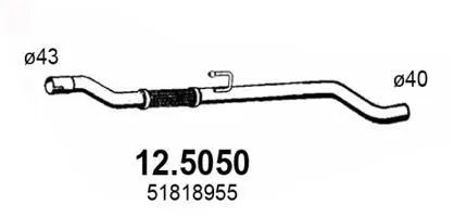 TUBO MARMITTA CENTRALE per FIAT PANDA (169) 1.2LPG
