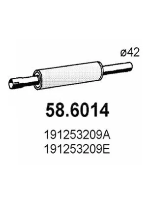 MARMITTA CENTRALE PER VW GOLF-JETTA 1.1-1.3 83