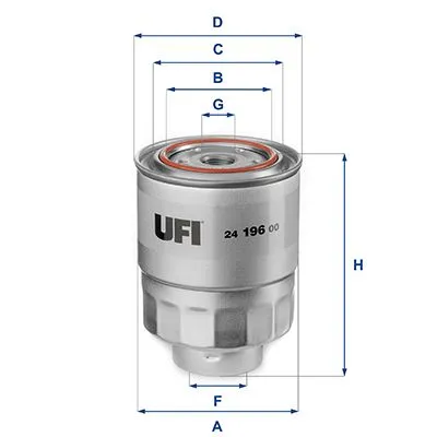 24.196.00 UFI FILTRO CARBURANTE per HONDA CIVIC VIII CR-V III 2.2 CTDI 05-