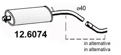 MARMITTA CENTRALE per FIAT PUNTO 60/90 1.2 1.6 1993