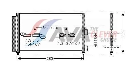CONDENSATORE A/C per FIAT PUNTO (188) LANCIA Y (843) 1.2