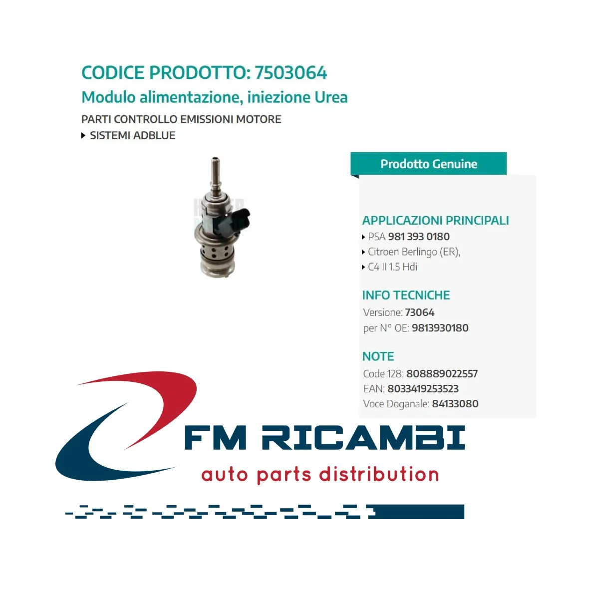 MODULO ALIMENTAZIONE,INIEZIONE UREA CITROEN 1.5BL