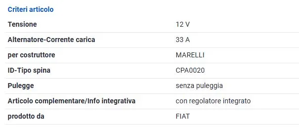 ALTERNATORE per FIAT 126 600 650