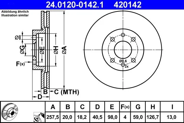 DISCHI FRENO ANT. per ALFA ROMEO FIAT LANCIA