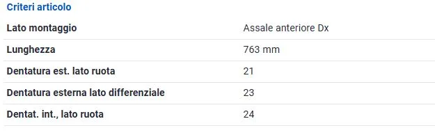 SEMIASSE ANT. DX per DACIA SANDERO LOGAN 1.2 1.4 1.6