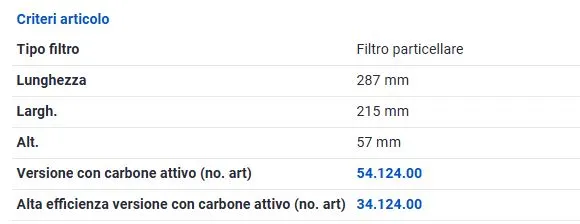 FILTRO ABITACOLO AI CARBONI ATTIVI per AUDI SEAT SKODA VW