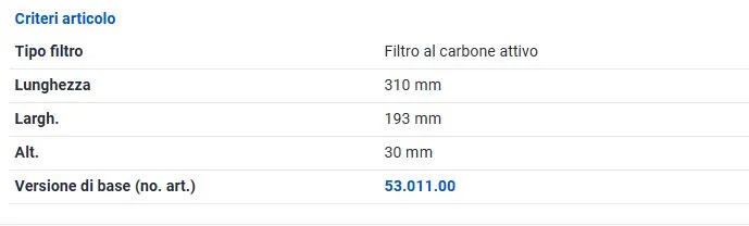 FILTRO ABITACOLO AI CARBONI ATTIVI per AUDI A6