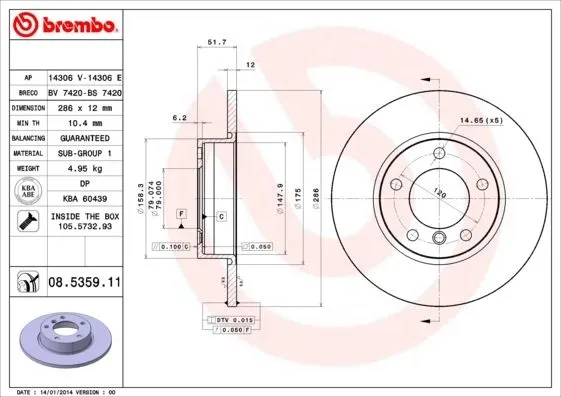 DISCHI FRENO ANTERIORI BMW 3 (E36) 0990-1198  BMW