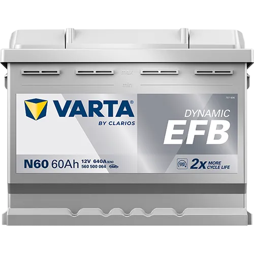 BATTERIA 60AH 640A EFB DYNAMIC AGM START&STOP +DX 