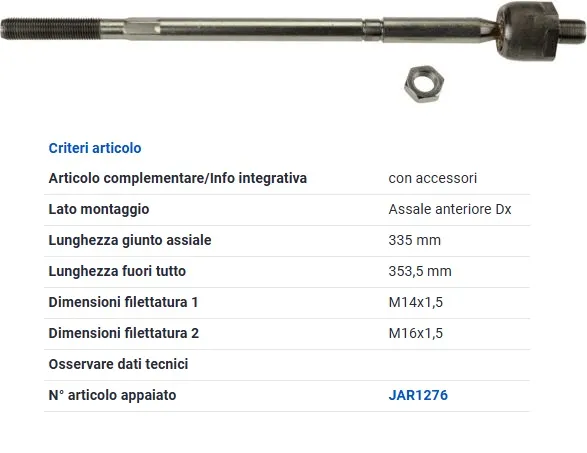 TIRANTE STERZO SUZUKI SX4 1.6D 06-