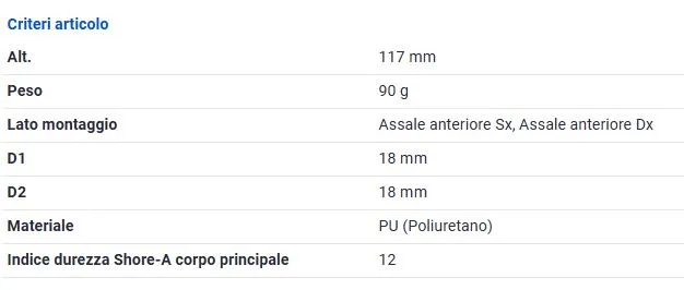 TAMPONI AMMORTIZZATORI ANT. per SKODA VW
