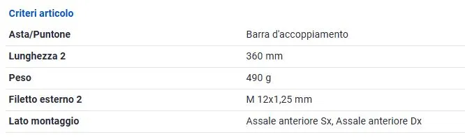 BIELLETTA BARRA STAB. ANT. per TOYOTA URBAN e YARIS 2008-