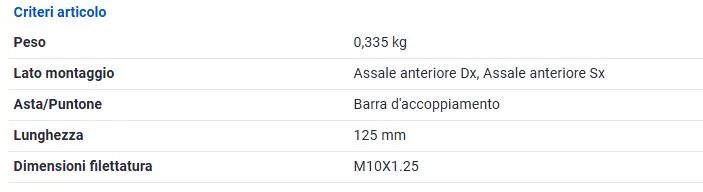 BIELLETTA BARRA STAB. ANT. per ALFA ROMEO 147