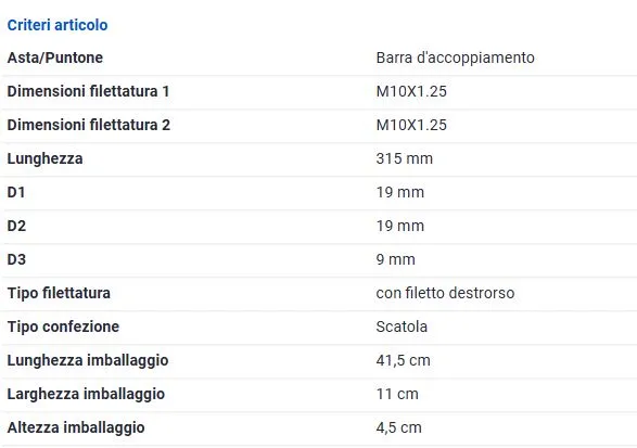 BIELLETTA BARRA STAB. ANT. per FIAT PANDA (169)