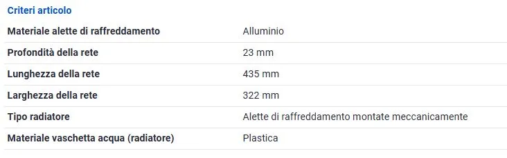 RADIATORE RAFFREDDAMENTO per FIAT PUNTO 55 LANCIA Y -AC