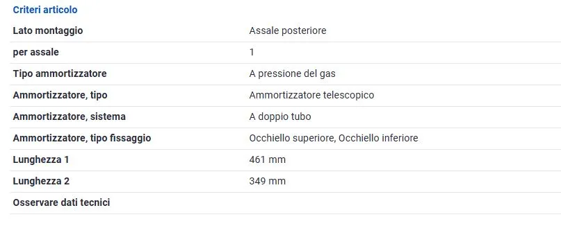 KIT 2 AMMORTIZZATORI POST. per FORD FOCUS II - III