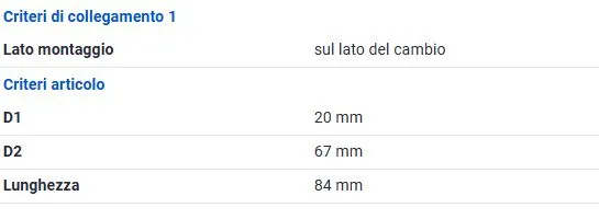 CUFFIA GIUNTO L/CAMBIO per DAIHATSU HYUNDAI