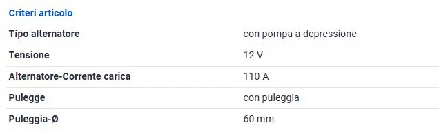 ALTERNATORE per OPEL ASTRA H CORSA C 1.7CDTi