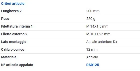 TESTINA Sterzo Dx PSA 208 12>
