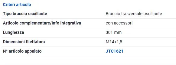 BRACCIO OSCILLANTE ANT. INF. POST DX per BMW 1 2 3