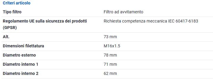 FILTRO OLIO per CITROEN e PEUGEOT