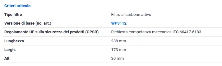 FILTRO ABITACOLO CARBONI ATTIVI PSA 307 01>