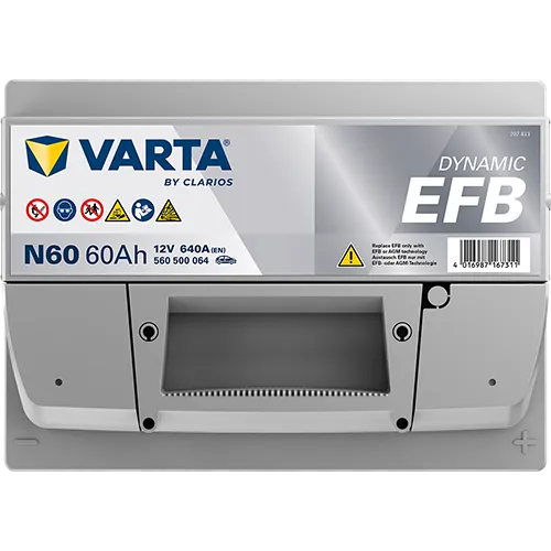 BATTERIA 60AH 640A EFB DYNAMIC AGM START&STOP +DX 