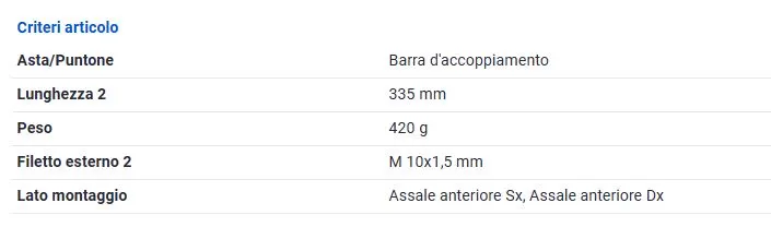 BIELLETTA BARRA STAB. ANT. PER CITROEN E PEUGEOT
