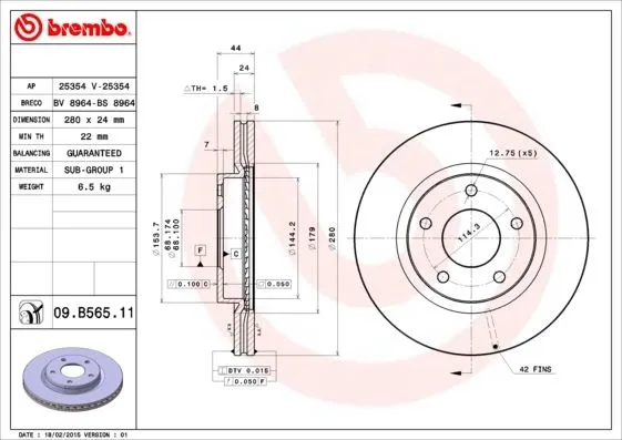 DISCHI FRENO ANT. per NISSAN JUKE (F15)