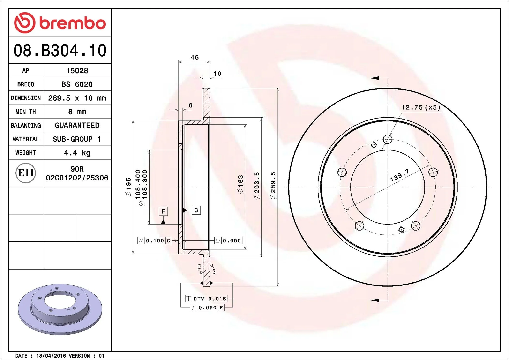 DISCHI FRENO ANT. per SUZUKI JIMNY 98-