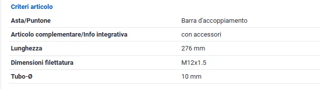 BIELLETTA BARRA STAB. ANT. per MERCEDES C W203
