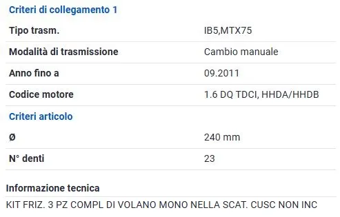 KIT 3 PZ FOCUS C-MAX 1.6 TDCI 16V
