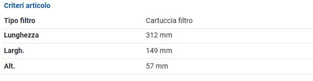 FILTRO ARIA per FORD TRANSIT 2.5 2.5TDi e VOLVO 440-460-480